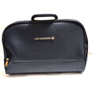 Vintage Air Canada Flight Attendant Bag Navy/Brass Blondy Art Luggage Inc Canada
